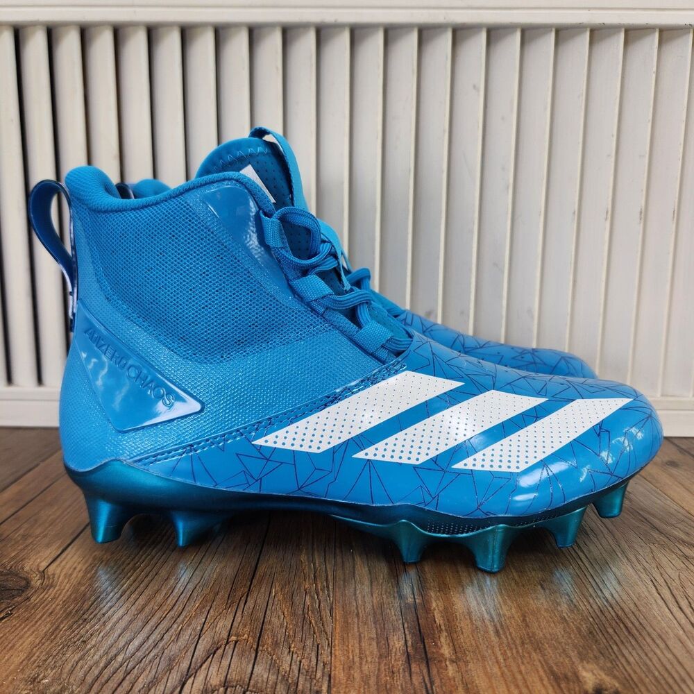 Adidas Adizero Chaos Football Cleats Mens Size 8.5 Blue High Top Lineman IF9718